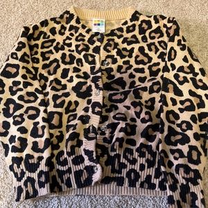 Girls 4T adorable leopard print cardigan, like new